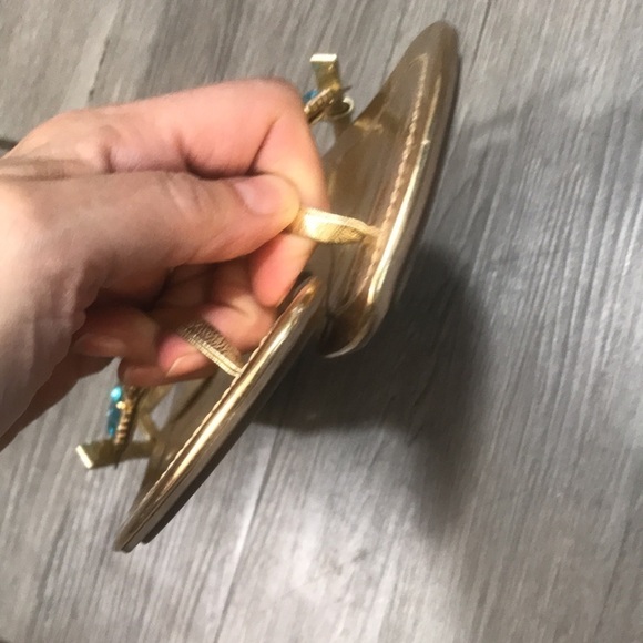 Enzo Angiolini Gold Rhinestone Thong Style Flat Sandals size 8 - Picture 4 of 9